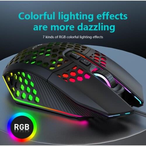 Newest X801 7 Buttons USB Wired/Wireless Hollow Mouse 6 Speed 8000 DPI Color LED Light Gaming Mouse For Computer PC Laptop