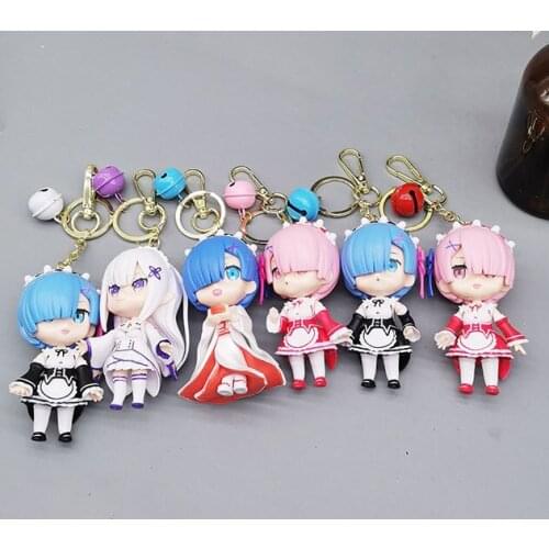 IVYYE 1Sets different world from zero Anime Action Figure Key Chain Figures Keyring Toys Keychain Keyholder Unisex Birthday Gift