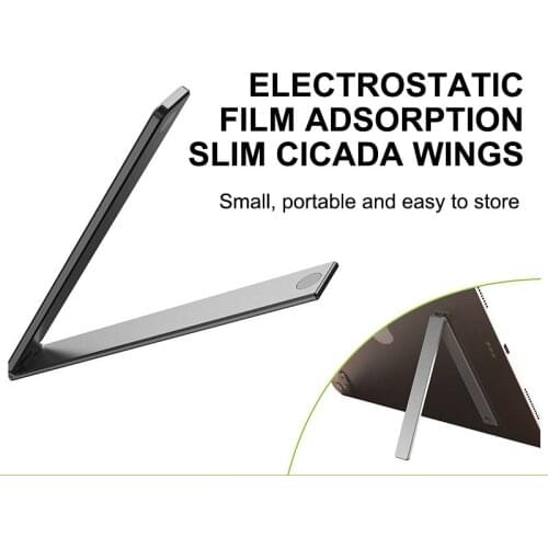 New Universal Aluminum Alloy Magnetic Desktop Stand Folding Portable Lazy Invisible Tablet Stand Silver Gray Thin