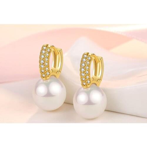 2021 New Fashion Fresh Shiny Crystal Senior Drop Earrings Jewelry Contracted Geometric Pearl Trend Fine Women Earrings
