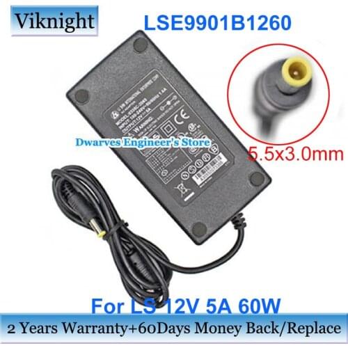 Genuine LI SHIN LSE9802A2060 12V 5A 60W Power Supply AC Adapter LSE9901B1250 LSE9802A2060 0335C-2065 For MULTECK TAC20P CAMERA