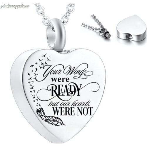 Heart Shape Ashes Holder Pendant Necklace Cremation Necklace Fashion Keepsake Urn Necklace Design Jewelry