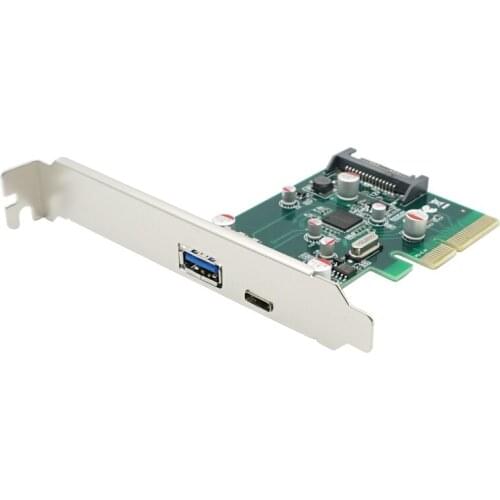 Desktop PC PCI Express Pcie x4 to USB3.1 Type-A+Type-C Host Controller Card pcie 4x to usb 3.1 Type-A adapter SuperSpeed 10Gbps
