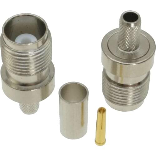 TNC female jack crimp RG58 RG142 LMR195 RG400 cable RF connector