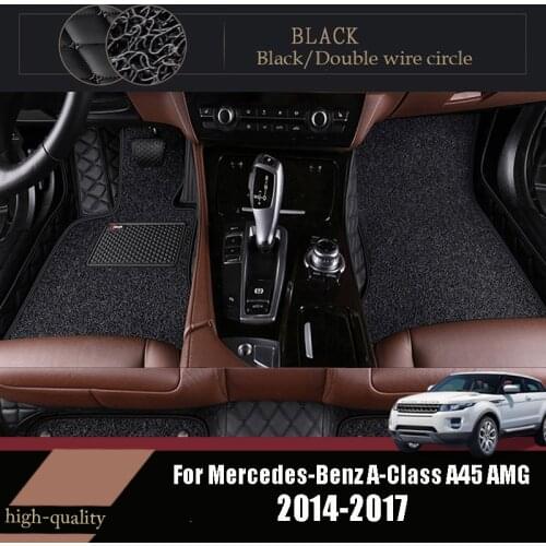 Luxury Double Layer Wire Loop Carpets For Mercedes-Benz A-Class A45 AMG 2017 2016 2015 2014 Car Floor Mats Interior Accessories