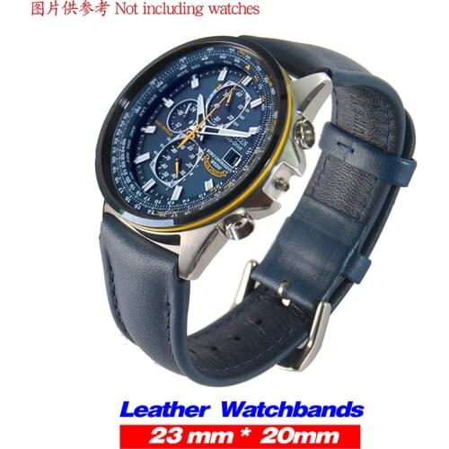 Replacement for Citizen 23mm AT8020-03L H800-S081165 Blue Angels Leather Band Strap