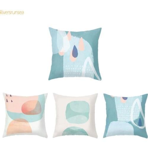 Modern Minimalist Decor Geometric Cushion Cover Hand Painted Graffiti Raindrop Creative Sofa Pillow Covers Decorative For Home