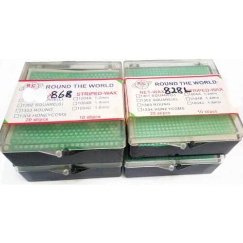 Dental Lab Material Dental Wax Mesh Wax Net Round Hole Square Grid Clasp Shape Wax Sheet For Cast Metal Partial Design1 Box