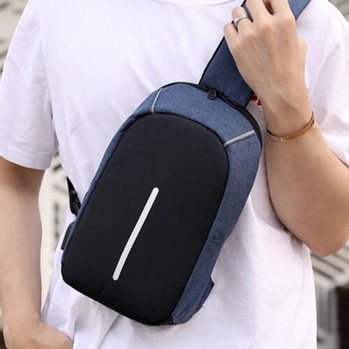 Men Anti Theft Chest Bag Shoulder Bags USB Charging Crossbody Bag School Short Trip Messengers Bags