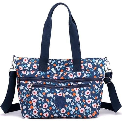 High Quality Fashion Tote Bags for Women Ladies Waterproof Nylon Handbags Floral Designer Large Capacity Shoulder Shopping Bag