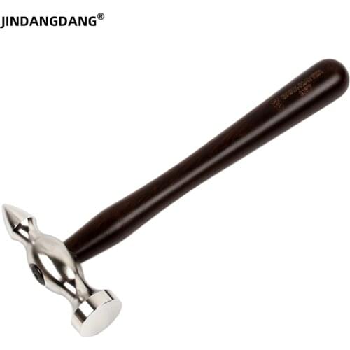 Stainless Steel Pointed Hammer, Edc Flat Hammer With Wooden Handle, Leather Carving Sewing Supplies Repair Tool