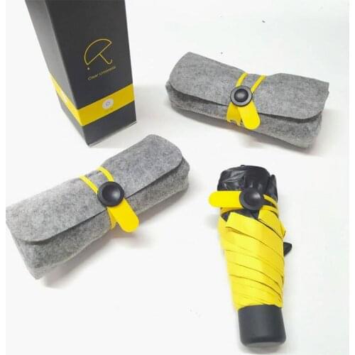 1pc 6 Bone Rainy Day Pocket Umbrella Portable Mini Five Folding Flat Lightweight Sun Protection Parasol for Girls Gifts