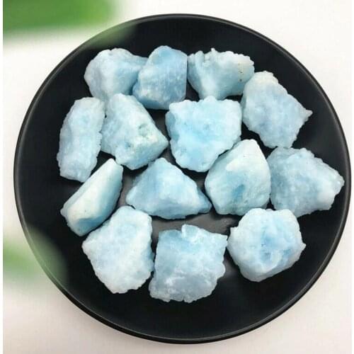 1pcs Blue Aragonite Crystal Rock Specimen Mineral Healing Reiki Stone Home Garden Decorations Natural Rough Stone 4-5cm