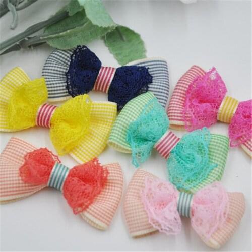 10PCS Trim Line Grosgrain Ribbon Bows Flowers Appliques Wedding Decor B249
