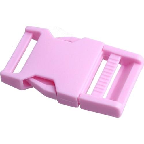 10pcs/lot 1" 25mm Wide Pink Contoured Side Release For Paracord Bracelet Plastic Buckle