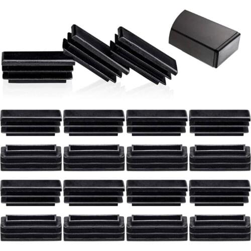 12Pcs Rectangle Chair End Caps Tubing Plug Cap for Furniture Glide Prevention Plastic Post End Insert Chair/Desk Tube Protector