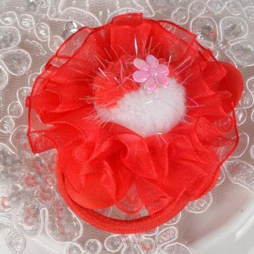 2pcs New of pure handmade lovely Colorful cute fur ball tiny flowers twist braid hair ring rope Daughters gift girl gifts