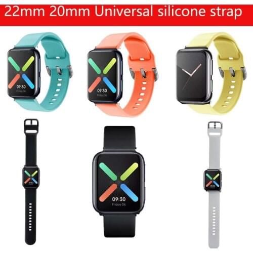 20 22mm silicone strap For Samsung active2 S3 s2 Ticwatch S E wristband huawei GT 2E Vivo watch amazfit 3 GTR2 Pop GTS band
