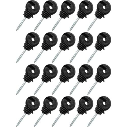 20PCS Ring Post Wood Post Insulator Screw-in Ring Insulator Plastic Electric Fence Insulator Set for Wood Post