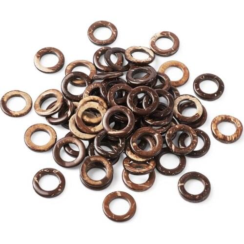 200pcs Wood Jewelry Findings Coconut Linking Rings, Camel, 20~23x2~5mm