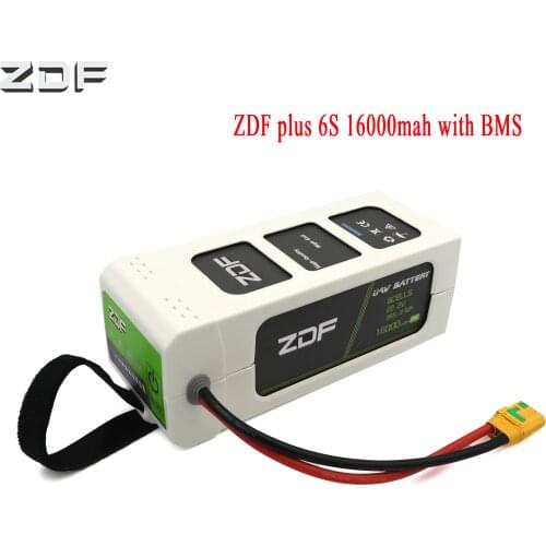 2019 NEW PLUS ZDF 16000mAh 6S 22.2V 6S1P 25C FPV Smart Lipo Battery With BMS For RC Drone