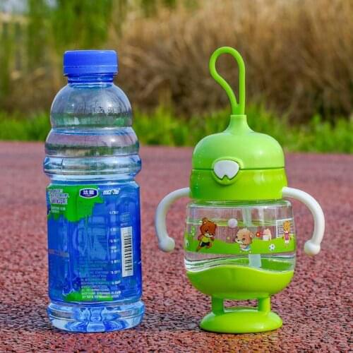 350ml Plastic Straw Cup Baby Feeding Drinker With Straw Sippy Cup Portable Handle Kids Drinkware Hiking For School Tumbler Cups