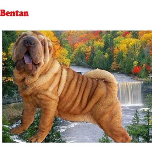 3D Diamond Embroidery Shar Pei Pet Dog Cross Stitch Full Square round Drill Diamond mosaic Diy 5D Diamond Painting Rhinestone