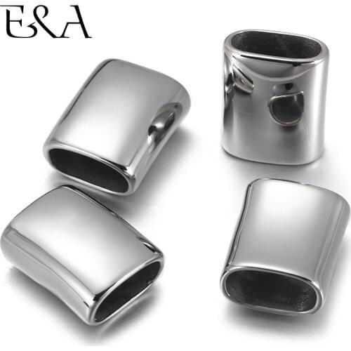 316L Stainless Steel Slide Charms Blank Mirror Polish for Bracelet Making Fit 12x6mm Leather Jewelry DIY Slider Beads Findings