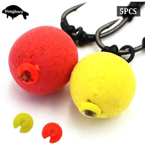 5PCS=50PCS Carp Fishing Accessories Bait Floss Cap Bait Stops Bead for Carp Fishing Boilies Pellet Stopper Chod Rig Tackle Tool