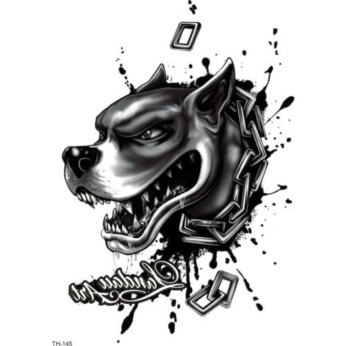 5pcs Fierce Wolf Waterproof Temporary Tattoos Men bulldog The Flash Tattoo Tatouage Temporaire Tatoo For Kids Sticker