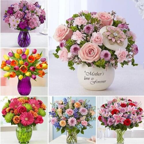 5D DIY Diamond Painting Flower Vase Diamond Embroidery Rhinestone Mosaic Cross Stitch Home Decor Handmade Gifts