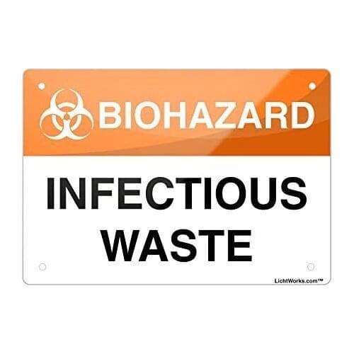 Biohazard Aluminum Metal Sign Infectious Waste, 8" X 12" inch Inches Designed Leiacikl22