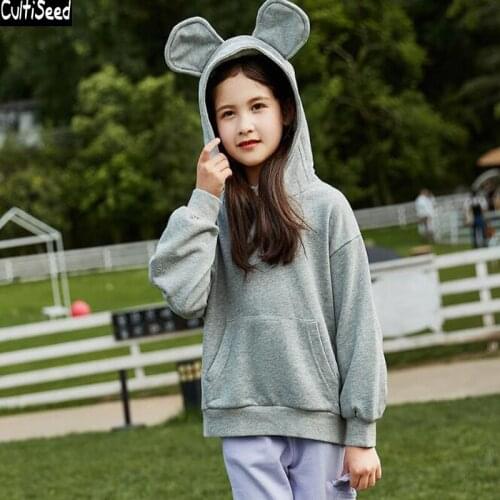 Cultiseed Girls Autumn New Cartoon Ears Hoodies Coat Children Long Sleeve Loose Casual Hooded Sweatshirts Kids Pullovers Coats