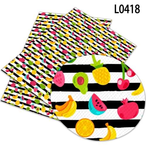 Fruit floral PU leather print For DIY Sewing Garment Hair Bow Bags 136X30cm