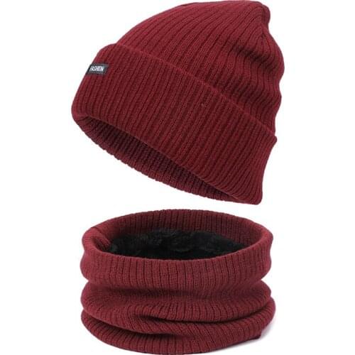 Scarf Hat Glove Set Women Men Hat Beanies Knitted Skullies Hats Winter Female Warm Wool Crochet Caps Unisex Bonets With Lining