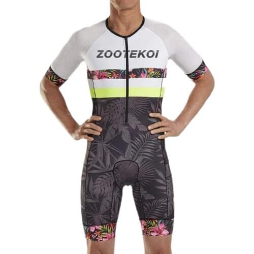 Zootekoi Summer Mens Triathlon Skinsuit Cycling Jersey Short Sleeve Jumpsuit Road Mtb Bike Tights Tri kit Ropa Ciclismo Hombre