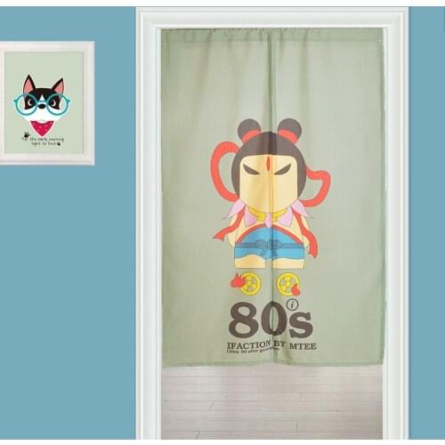 Nice Curtains Modern Style Chinese Cartoon Character Pattern Door Curtain Fashion Bedroom/ Bathroom Door Curtain Partition