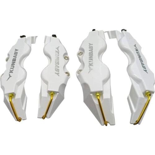 KUNBABY White ABS Plastic Disc Brake Caliper Cover Silver Chrome Logo Sticker For All Car Models Free Shipping