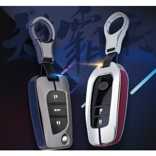 Metal leather Car Key Cover Case For Toyota Yaris Camry Corolla Prado REIZ Crown RAV4 Hilux Auris Avensis Aygo Chr Prius Vitz