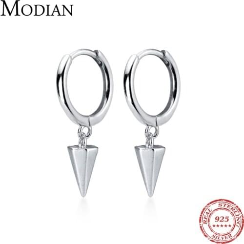 Modian 2020 New Conical Hoop Earring for Women Fashion Real 925 Sterling Silver 3 Color Geometric Earring Fine Jewelry Brincos
