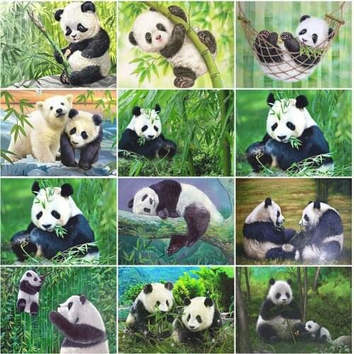 MomoArt Diamond Painting Panda New Arrival Diamond Mosaic Animal Full Drill Square Embroidery Cross Stitch Kits Handmade Hobby