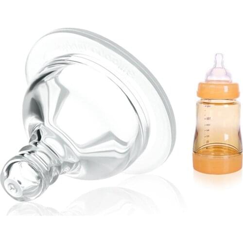 Baby Newborns Soft Safety Liquid Silicone Pacifier Nipple Natural Flexible Replacement Accessories For Wide Mouth Milk Bottle