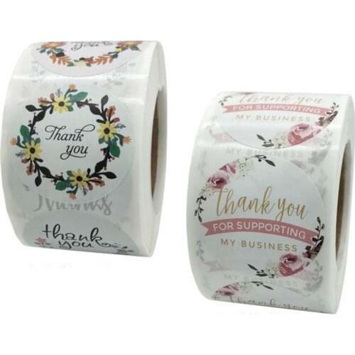 Thank you Stickers 500Pcs/Roll For Thank you Love Design Diary Scrapbooking Stickers Party Gift Decorations Labels