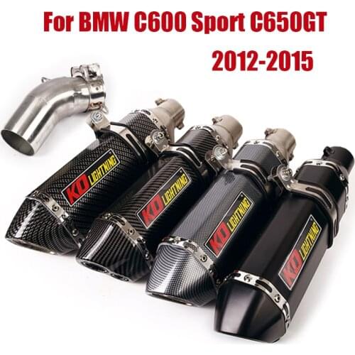 For BMW C600 Sport C650GT 2012-2015 Exhaust Silencer Pipe Muffler Tip DB Killer 51mm Middle Connect Tube Link Pipe Motorcycle