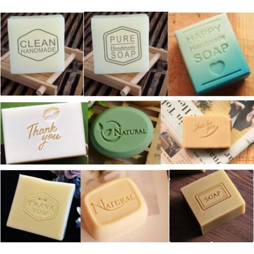 Natural handmade soap acrylic seal Mini DIY natural organic glass stamp chapter