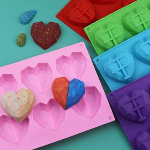 New silicone cake mold 6 even love pudding jelly mold chocolate mold DIY Soap Mold baking tool Cake Decorating Tools