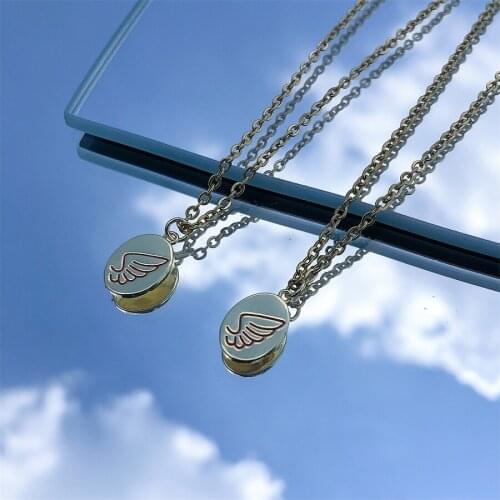 New Fashion cute Angel Wings Pendants Round Chain Short Long Mens Womens Necklace Jewelry Gift