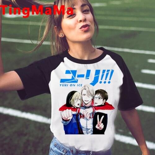 New Japanese Anime Yuri on Ice T Shirt Women Kawaii Summer Tops BL Yaoi Funny Cartoon Graphic Tees Unisex Harajuku Tshirt Female