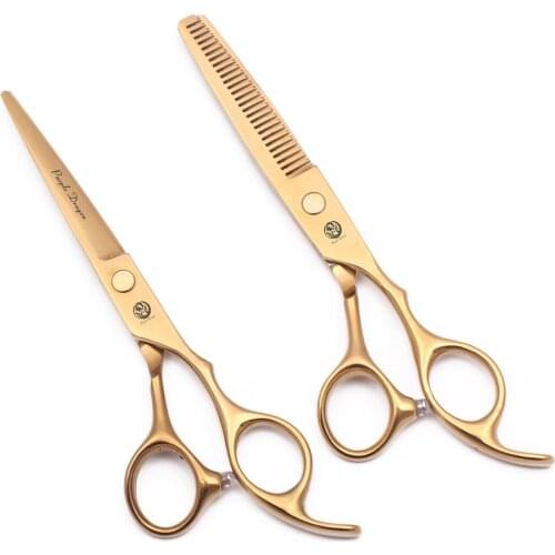 Hair Cutting Scissors 5.5" 6" Japanese Steel Thinning Shears Haircut Set Razor Edge Series Purple Dragon Z1005 Gold Styling Tool