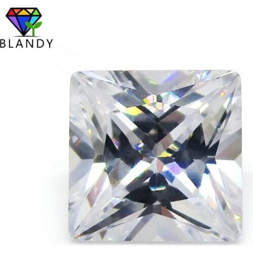Size 1.5*1.5mm~12*12mm 5A Square Shape White Cubic Zirconia Stone Princess Cut Loose CZ Gems For Sale